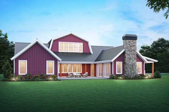Exterior - Rear Elevation 1 for Farmhouse House Plan #48-1119 - 3 bed, 2.5 bath