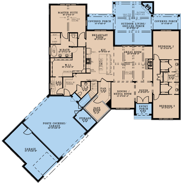 European Floor Plan - Main Floor Plan #923-334