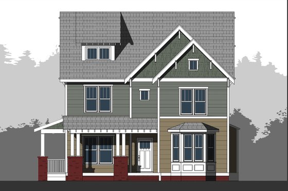Exterior - Front Elevation 3 for Farmhouse House Plan #461-59 - 4 bed, 3 bath
