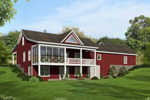 Exterior - Rear Elevation for Country House Plan #932-36 - 2 bed, 2 bath