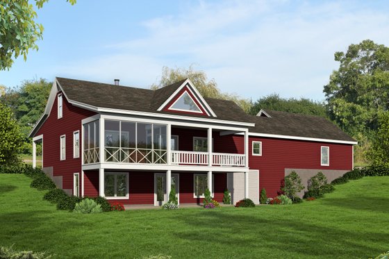 Exterior - Rear Elevation for Country House Plan #932-36 - 2 bed, 2 bath