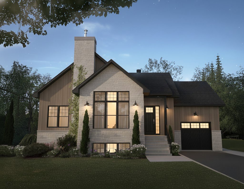 Exterior - Front Elevation 2 for Modern House Plan #23-2902 - 1 bed, 1.5 bath