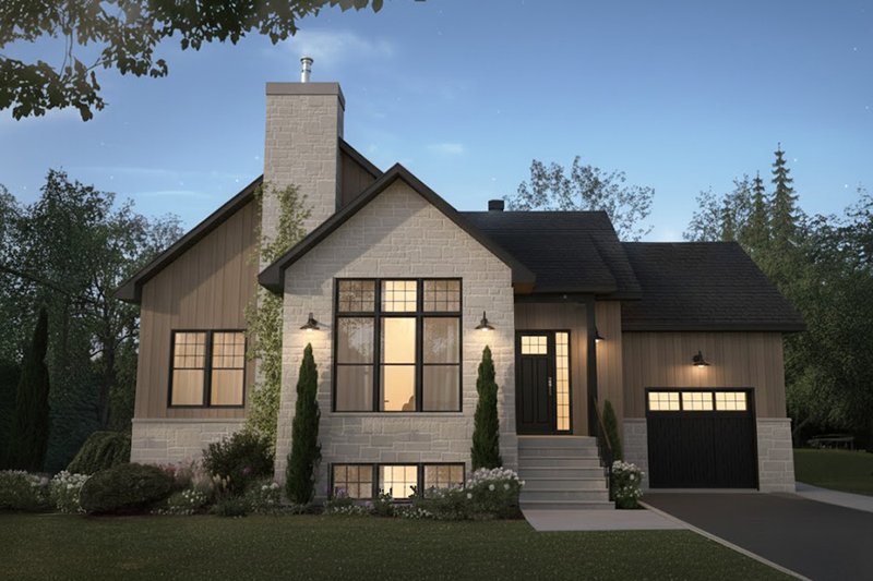 House Blueprint - Exterior - Front Elevation 2 for Modern House Plan #23-2902 - 1 bed, 1.5 bath