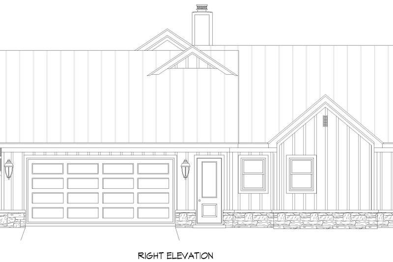 Architectural House Design - Exterior - Other Elevation 1 for Farmhouse House Plan #932-1382 - 3 bed, 2.5 bath