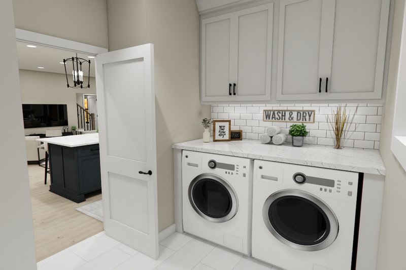 House Blueprint - Interior - Laundry for Bungalow House Plan #51-1384 - 4 bed, 3.5 bath