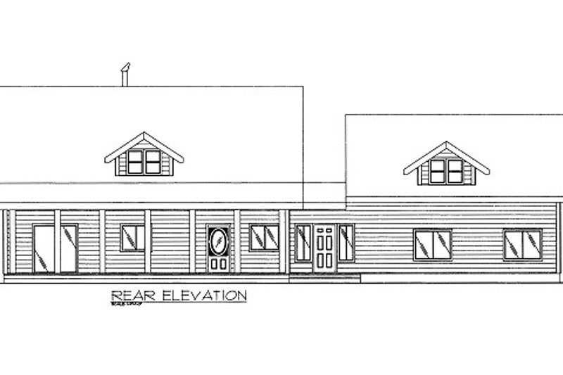 Architectural House Design - Exterior - Rear Elevation for Country House Plan #117-693 - 3 bed, 2 bath