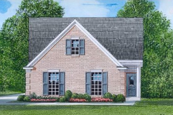 Exterior - Front Elevation for Traditional House Plan #424-52 - 3 bed, 2 bath