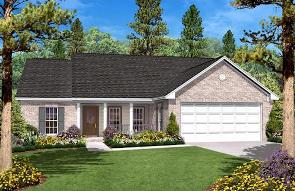 Beds 2 Baths 1400 Sq Ft Plan 430 10, Ranch Style House Plans With Garage On Side