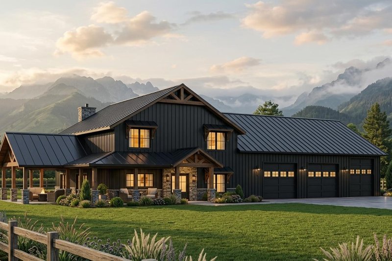 Dream House Plan - Exterior - Front Elevation 2 for Barndominium House Plan #1064-110 - 3 bed, 2.5 bath