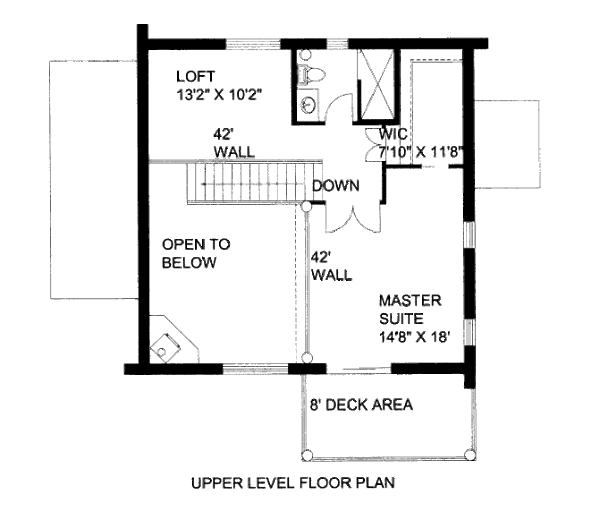 Log Floor Plan - Upper Floor Plan #117-589