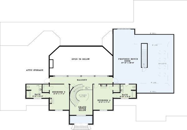 Architectural House Design - Traditional Floor Plan - Upper Floor Plan #17-3127
