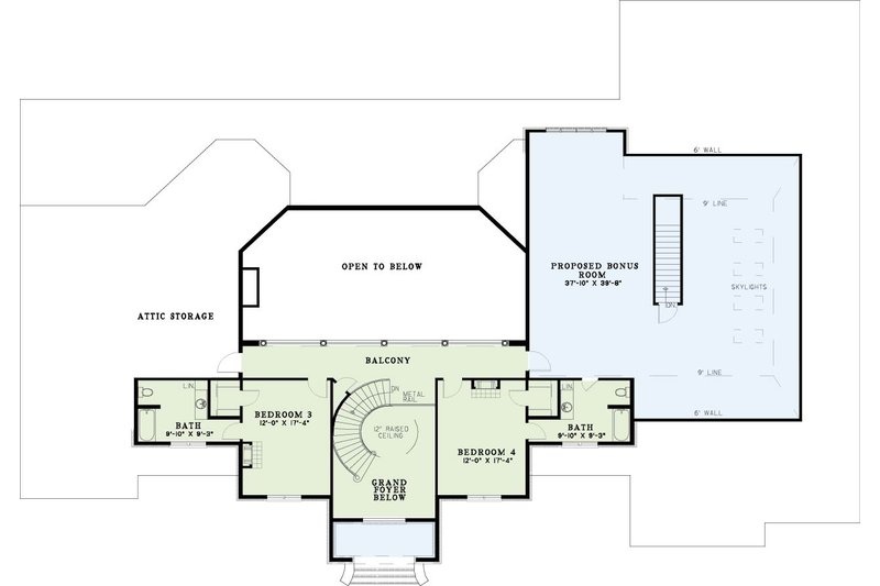 Home Plan - Floor Plan - Upper Floor for Traditional House Plan #17-3127 - 4 bed, 4 bath