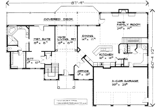 Floor Plan - Main Floor for Traditional House Plan #308-182 - 5 bed, 3.5 bath