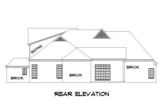 Exterior - Rear Elevation for European House Plan #424-30 - 4 bed, 3.5 bath