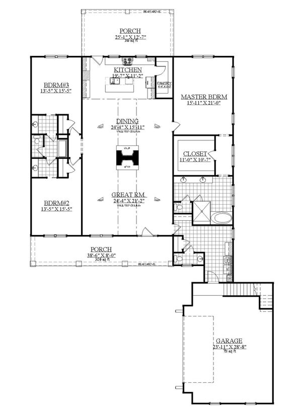 House Blueprint - Farmhouse Floor Plan - Main Floor Plan #1071-9
