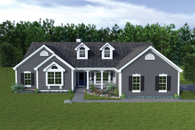 House Plan Design - Traditional Exterior - Front Elevation Plan #57-318