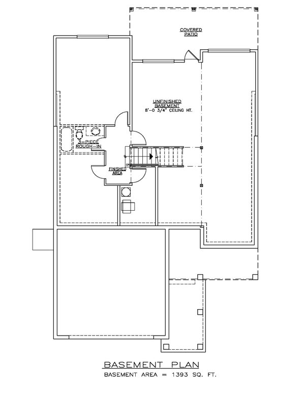 House Plan Design - Floor Plan - Lower Floor for Craftsman House Plan #1100-185 - 3 bed, 2 bath