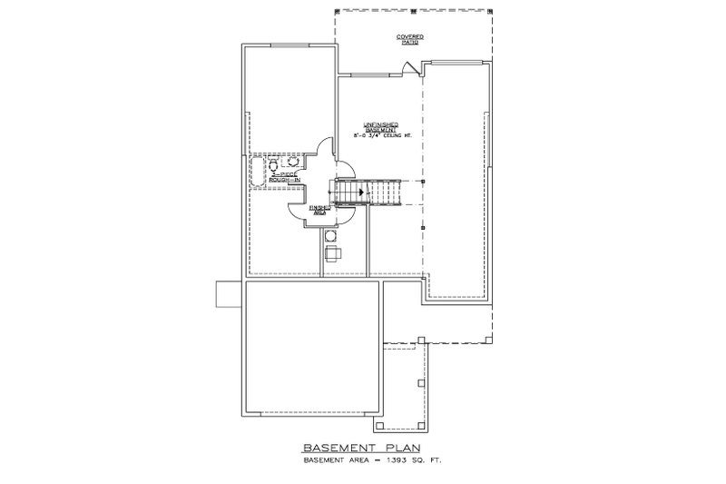 House Plan Design - Floor Plan - Lower Floor for Craftsman House Plan #1100-185 - 3 bed, 2 bath