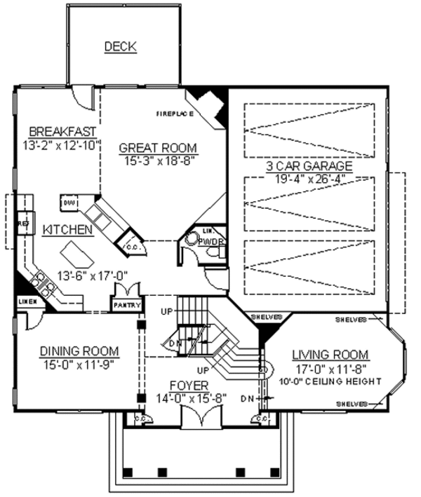 Dream House Plan - European Floor Plan - Main Floor Plan #119-287