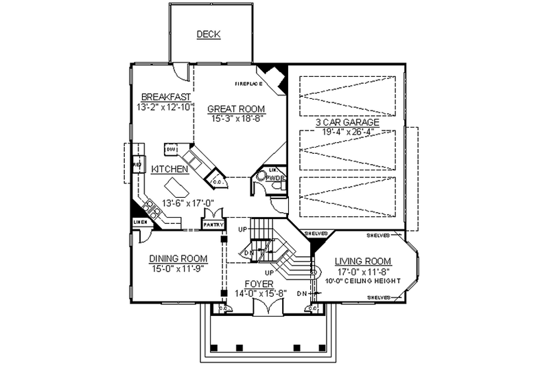 Dream House Plan - Floor Plan - Main Floor for European House Plan #119-287 - 4 bed, 3.5 bath
