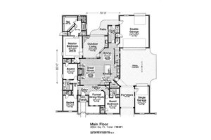 Floor Plan - Main Floor for European House Plan #310-1299 - 4 bed, 3 bath