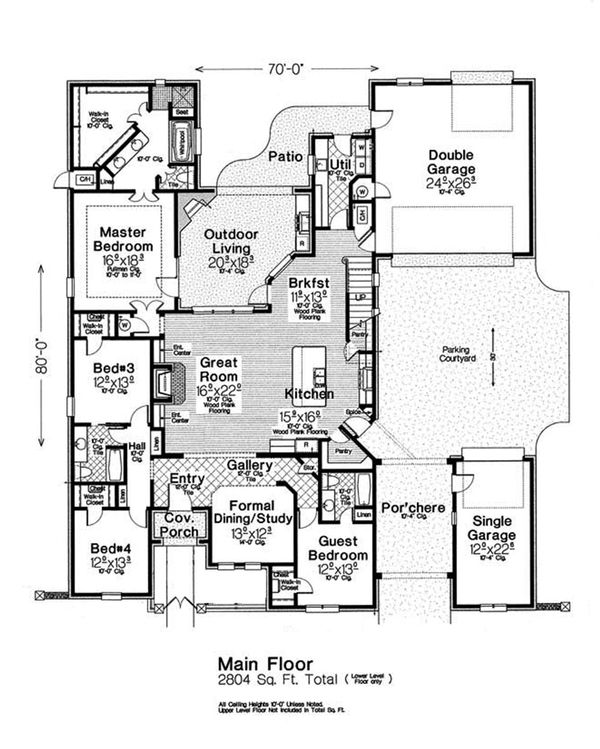 Home Plan - European Floor Plan - Main Floor Plan #310-1299