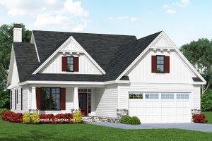 Cottage Exterior - Front Elevation Plan #929-1092