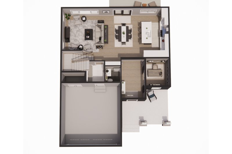 Architectural House Design - Floor Plan - Main Floor 1 for Craftsman House Plan #51-1472 - 3 bed, 2.5 bath