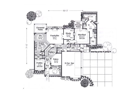 Floor Plan - Main Floor for European House Plan #310-940 - 4 bed, 3.5 bath