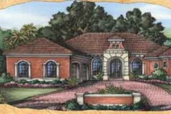 Exterior - Front Elevation for European House Plan #115-118 - 3 bed, 4 bath