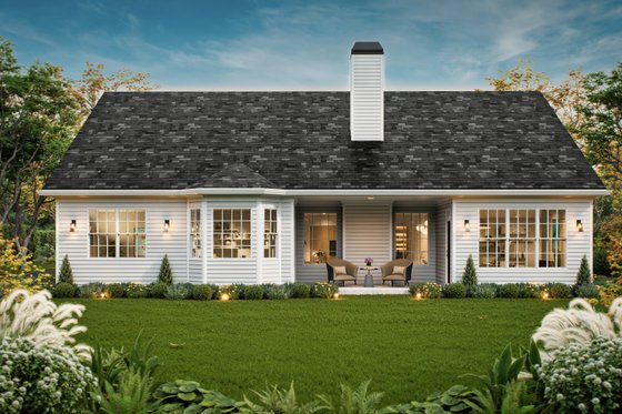 Exterior - Rear Elevation 2 for Traditional House Plan #54-693 - 3 bed, 2 bath