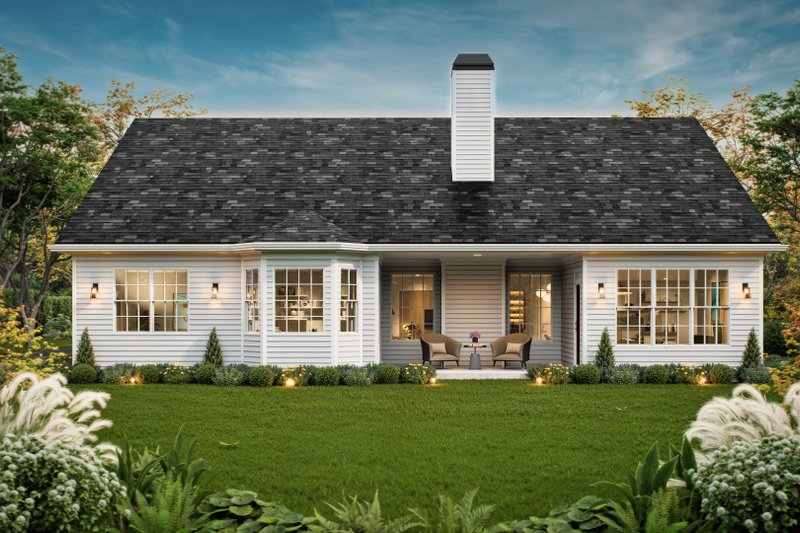 House Plan Design - Exterior - Rear Elevation 2 for Traditional House Plan #54-693 - 3 bed, 2 bath
