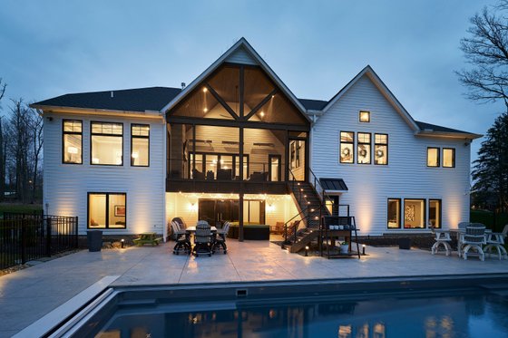 Exterior - Rear Elevation 1 for Craftsman House Plan #1089-35 - 3 bed, 2.5 bath