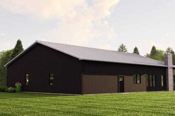 Exterior - Rear Elevation for Barndominium House Plan #1064-259 - 1 bed, 1.5 bath