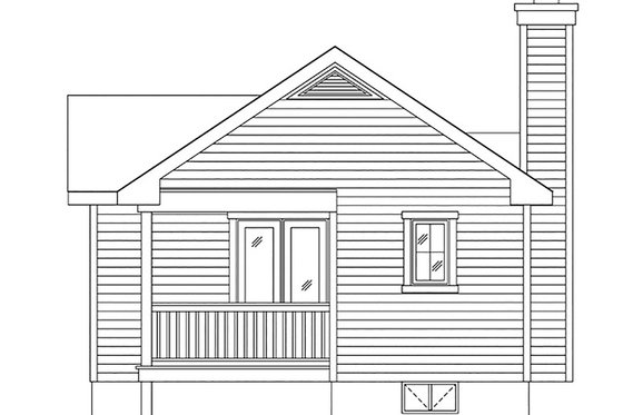 Exterior - Rear Elevation for Cottage House Plan #22-597 - 1 bed, 1 bath