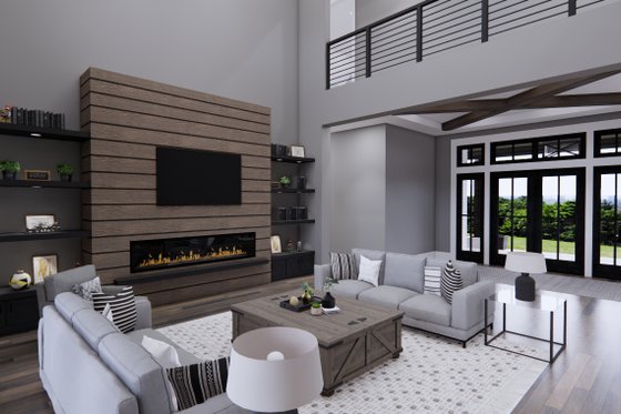 Interior - Family Room for Farmhouse House Plan #51-1242 - 5 bed, 4.5 bath