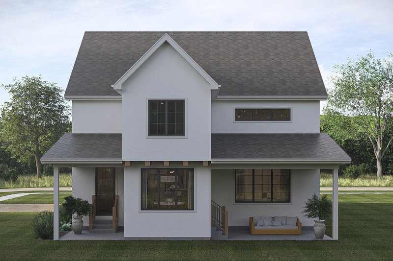 House Blueprint - Exterior - Rear Elevation for Cottage House Plan #455-819 - 4 bed, 3.5 bath