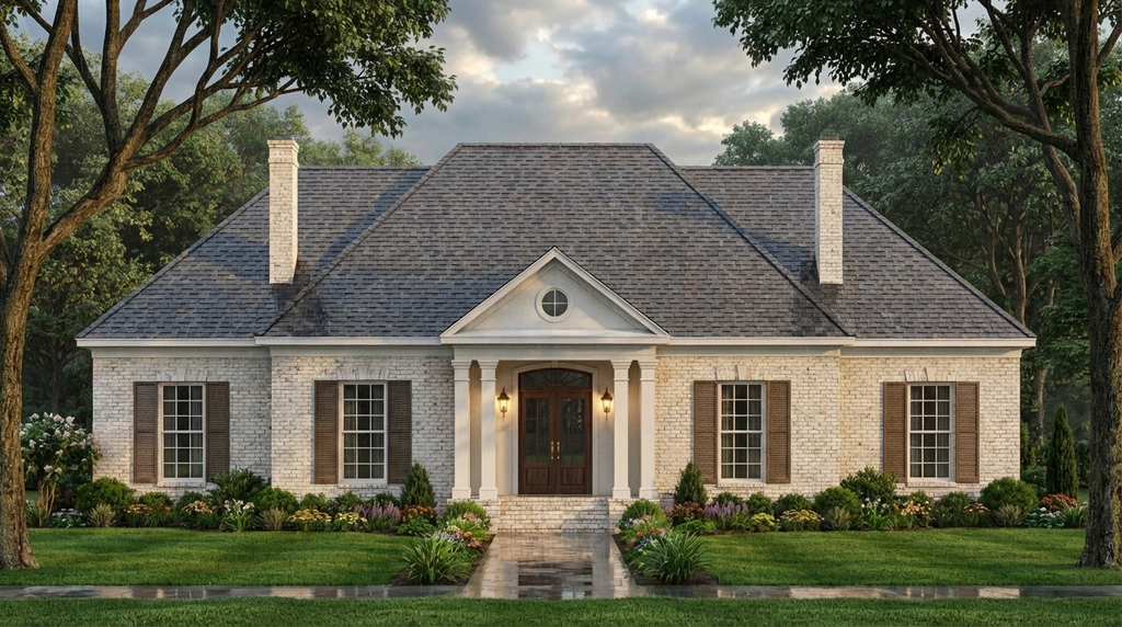 Exterior - Front Elevation 2 for Southern House Plan #406-235 - 3 bed, 2.5 bath