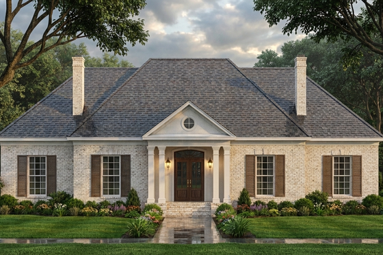 Exterior - Front Elevation for Southern House Plan #406-235 - 3 bed, 2.5 bath