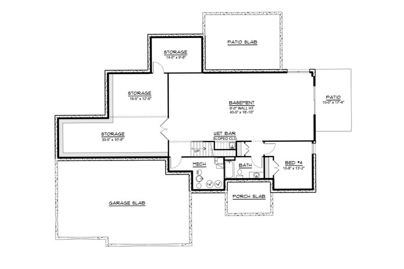 House Design - Floor Plan - Lower Floor for Craftsman House Plan #1064-479 - 3 bed, 2 bath