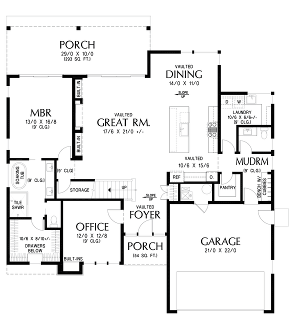Dream House Plan - Contemporary Floor Plan - Main Floor Plan #48-1168