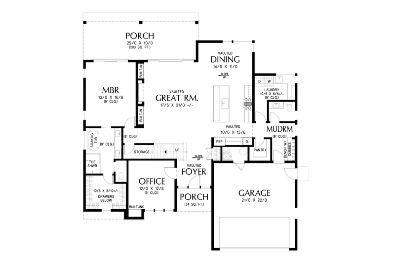 Dream House Plan - Floor Plan - Main Floor for Contemporary House Plan #48-1168 - 3 bed, 2.5 bath