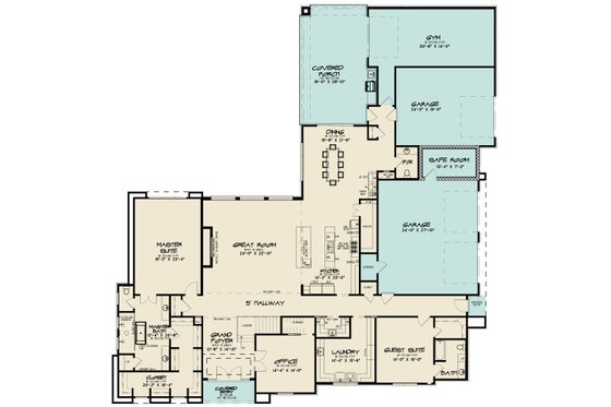 Floor Plan - Main Floor for Contemporary House Plan #923-210 - 5 bed, 4.5 bath