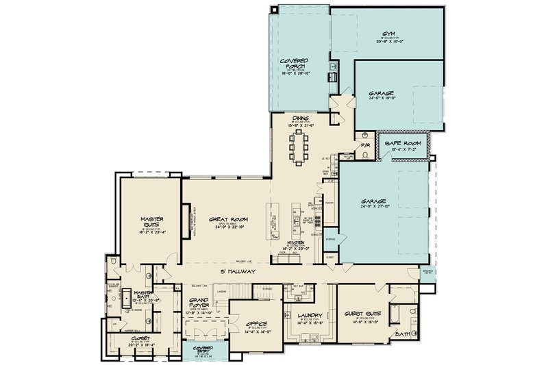 House Blueprint - Floor Plan - Main Floor for Contemporary House Plan #923-210 - 5 bed, 4.5 bath