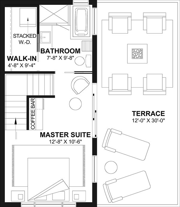 Modern Floor Plan - Upper Floor Plan #23-2831