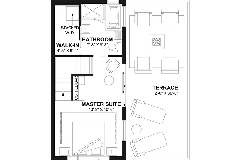 Dream House Plan - Floor Plan - Upper Floor for Modern House Plan #23-2831 - 2 bed, 2 bath