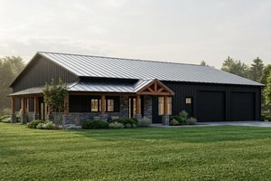 House Plan Design - Exterior - Front Elevation for Barndominium House Plan #1064-259 - 1 bed, 1.5 bath