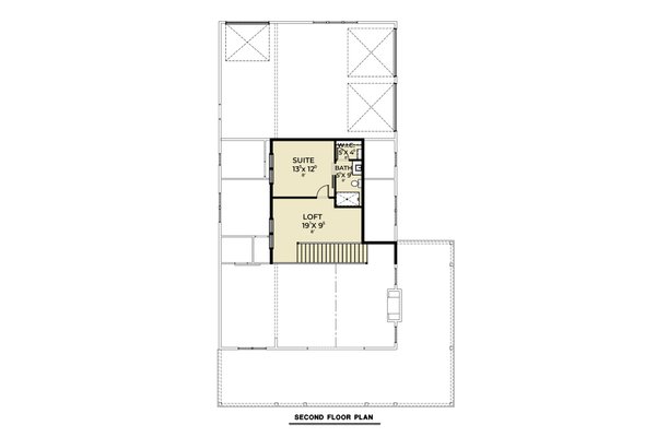 House Blueprint - Barndominium Floor Plan - Upper Floor Plan #1070-255
