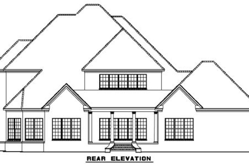 Dream House Plan - Exterior - Rear Elevation for European House Plan #17-577 - 4 bed, 5 bath