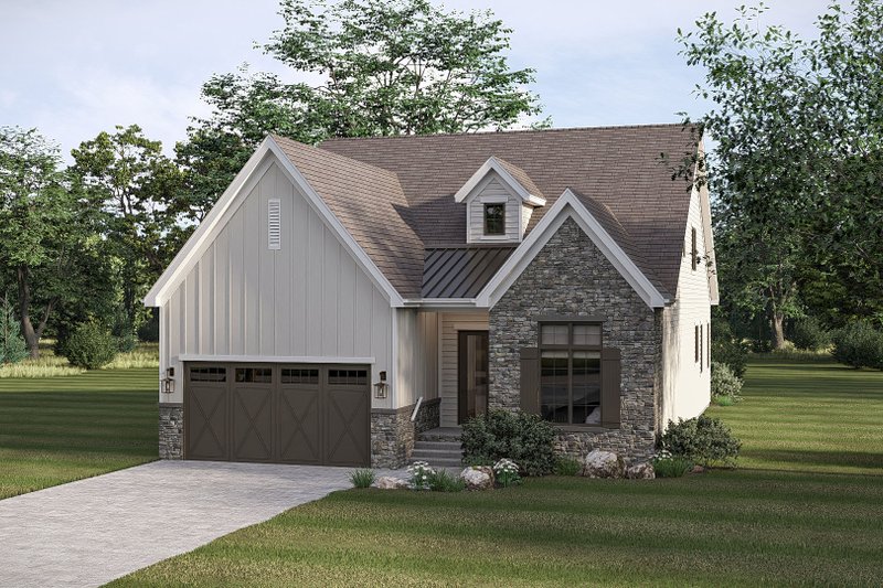 Home Plan - Exterior - Front Elevation 2 for Farmhouse House Plan #455-773 - 4 bed, 4 bath